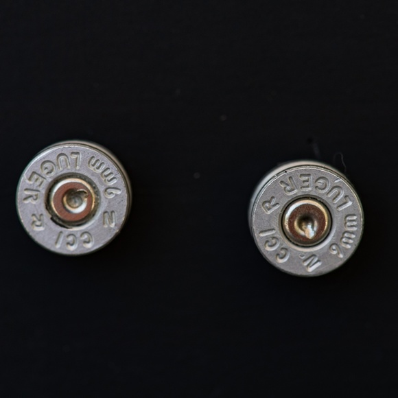 Jewelry - 9mm shell casing earrings